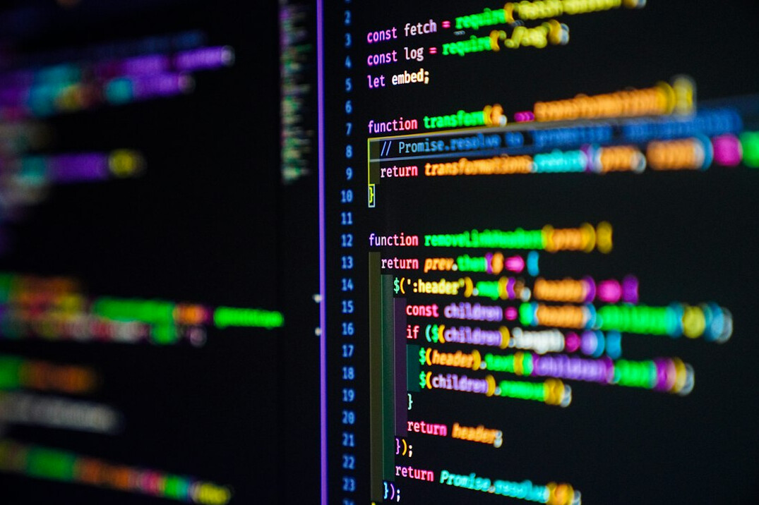 software code on monitor