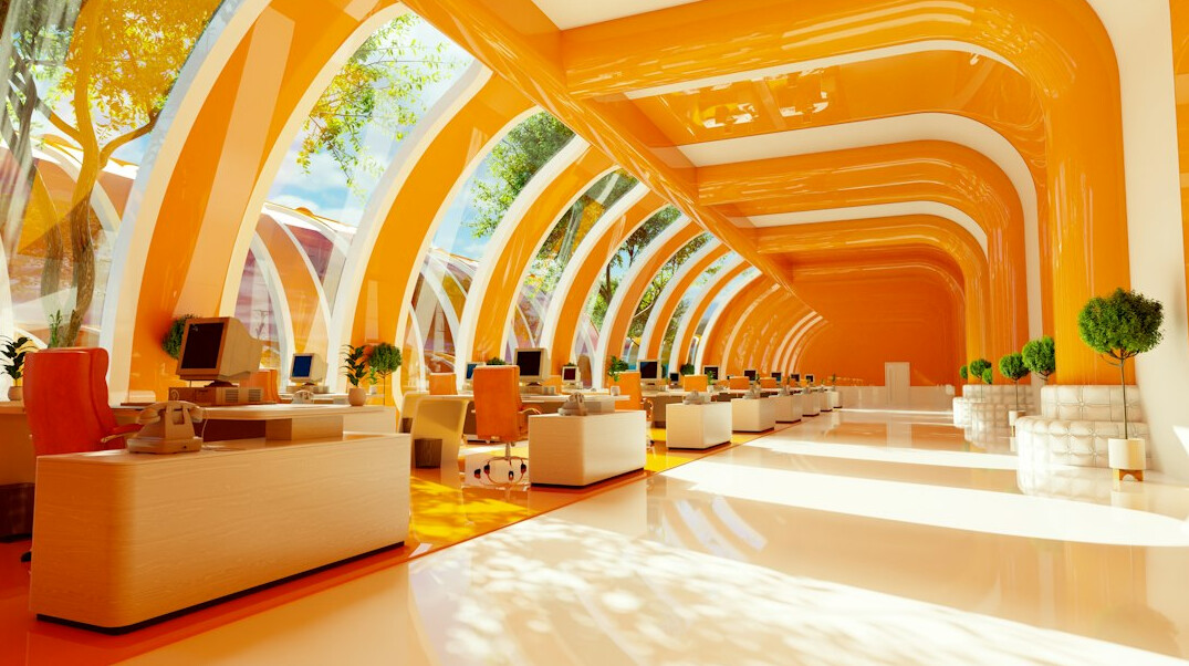 futuristic insurance office
